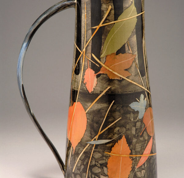 Tall jug 31cm grid, leaves & stalks £350